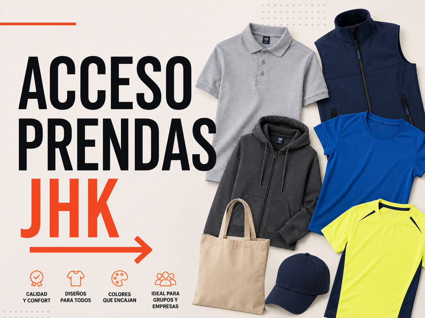 Catálogo de prendas JHK personalizables